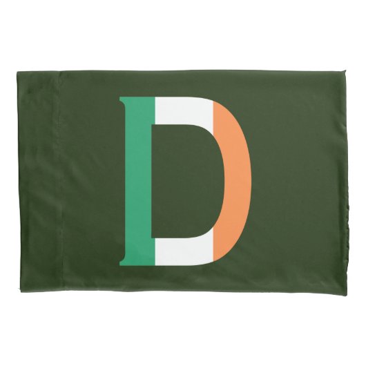 D Monogram überlagert sich auf irischer Flagge Kissenbezug (Vorderseite)
