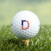 D Monogram überlagert sich auf US Flag css gbt Golfball (Insitu T-Shirt)