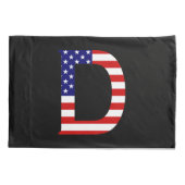 D Monogram überlagert sich auf US Flag Pccn Kissenbezug (Rückseite)