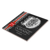 D Monogram "White Lace on Black" Anniversary Tile Fliese (Seite)