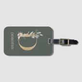 D Monogramm Floral Personalisiert Gepäckanhänger (Vorderseite (Horizontal))