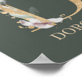 D Monogramm Floral Personalisiert Poster (Ecke)