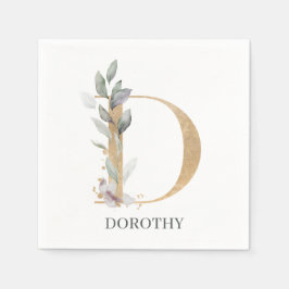 D Monogramm Floral Personalisiert Serviette