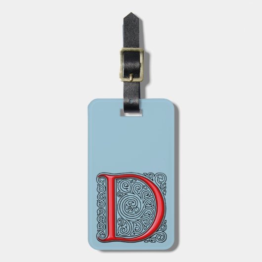 D-Monogramm-Gepäckanhänger Gepäckanhänger (Vorderseite vertikal)