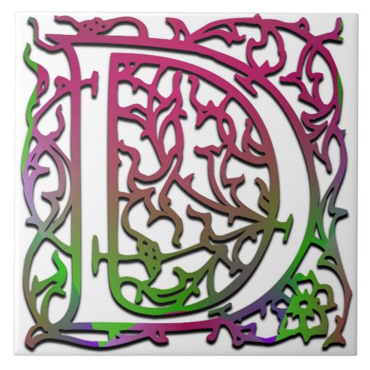 D Monogramm Keramik "Besque Garden" Fliese (Vorderseite)