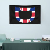 D Monogramm überlagert auf der Flagge der Union (v Banner (Messeveranstaltung)