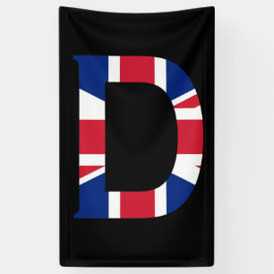 D Monogramm überlagert auf der Flagge der Union (v Banner