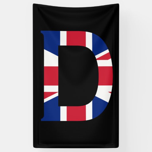 D Monogramm überlagert auf der Flagge der Union (v Banner (Vertikal)