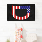 D Monogramm überlagert auf der Flagge der USA (v) Banner (Insitu)