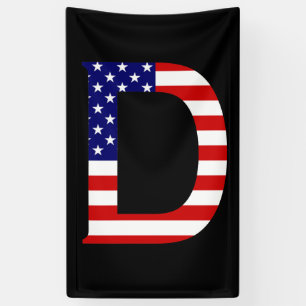 D Monogramm überlagert auf der Flagge der USA (v) Banner