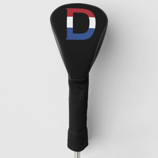 D Monogramm überlagert auf der NLD-Flagge auf bk d Golf Headcover (Vorderseite)