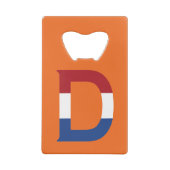 D-Monogramm überlagert auf NLD-Flagge auf oder abb Geldbeutel Flaschenöffner (Rückseite)