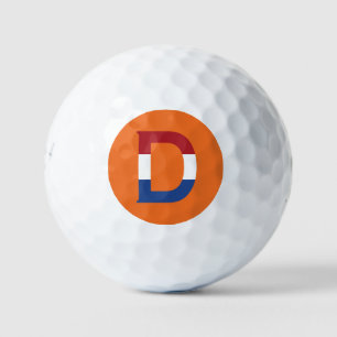 D Monogramm überlagert auf NLD-Flagge auf oder be6 Golfball