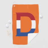 D Monogramm überlagert auf NLD-Flagge auf oder Gtc Golfhandtuch (Insitu)