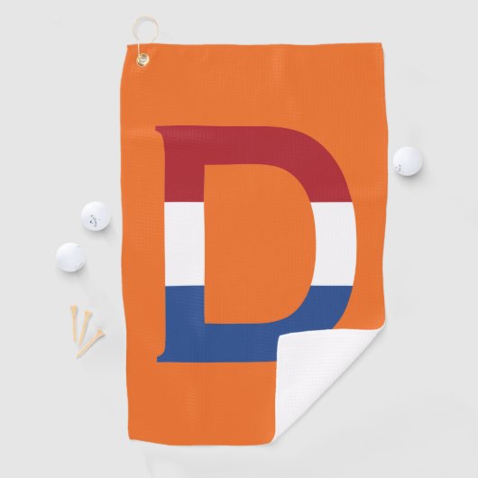 D Monogramm überlagert auf NLD-Flagge auf oder Gtc Golfhandtuch (Insitu)