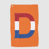 D Monogramm überlagert auf NLD-Flagge auf oder Gtc Golfhandtuch (Vorderseite)