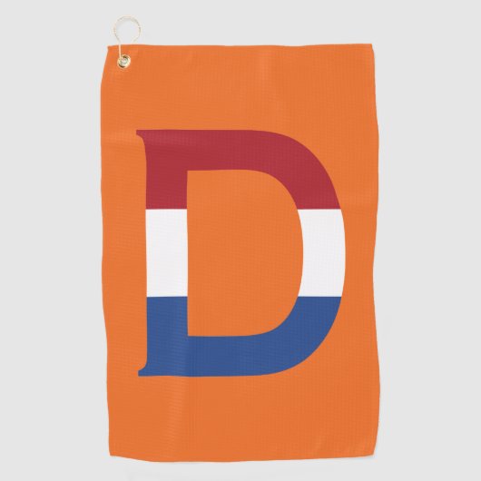 D Monogramm überlagert auf NLD-Flagge auf oder Gtc Golfhandtuch (Vorderseite)