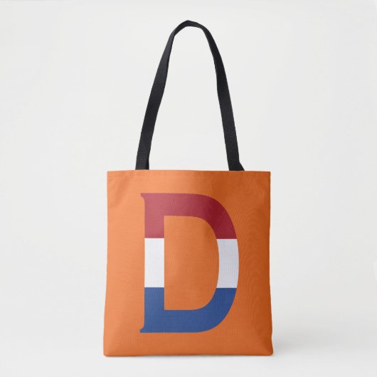 D Monogramm überlagert auf NLD-Flagge auf oder stc Tasche (Vorderseite)
