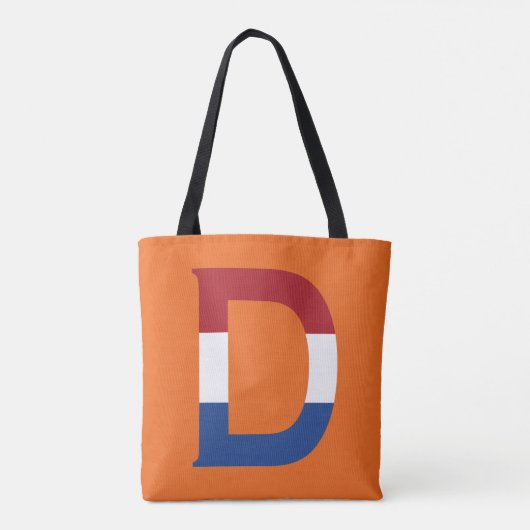 D Monogramm überlagert auf NLD-Flagge auf oder stc Tasche (Rückseite)