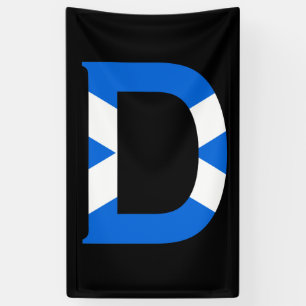 D Monogramm überlagert auf schottischer Flagge (v) Banner