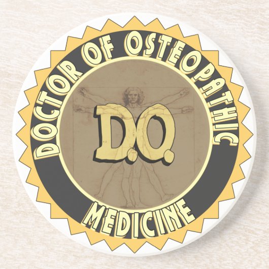 D.O. ABZEICHEN vitruvian Mann DOKTOR OSTEOPATHY Untersetzer (Vorne)