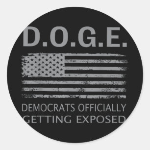 D.o.g.e Doge-Demokraten werden offiziell exponiert Runder Aufkleber
