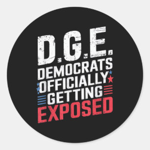 D.o.g.e Doge Politische Satire American Flag T-Shi Runder Aufkleber