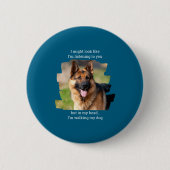 D Pet Photo Funny Dog Dad Button (Vorderseite)