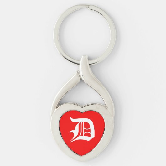 "D" Red Heart Schlüsselanhänger (Vorderseite)