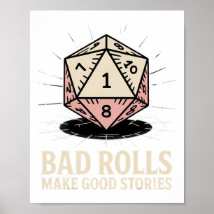 D Rollen machen gute Geschichten Rpg Gamer Familie Poster