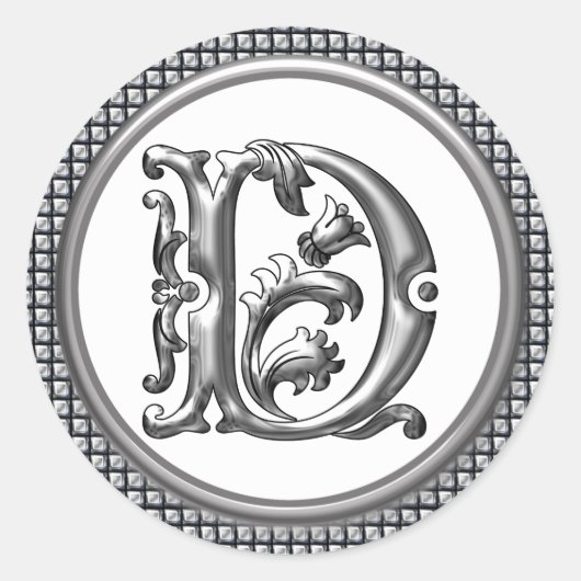 D Rundkleber in Silber Runder Aufkleber (Vorderseite)