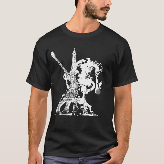D-Schwarz-Eiffel T-Shirt (Vorderseite)