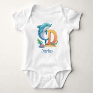 D steht für Delfin Personalisieren Baby Strampler