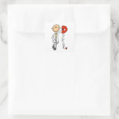 D steht für Doktor Quadratischer Aufkleber (Tasche)