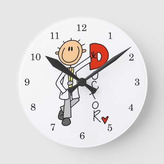 D steht für Doktor Runde Wanduhr (Vorderseite)
