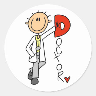 D steht für Doktor Runder Aufkleber