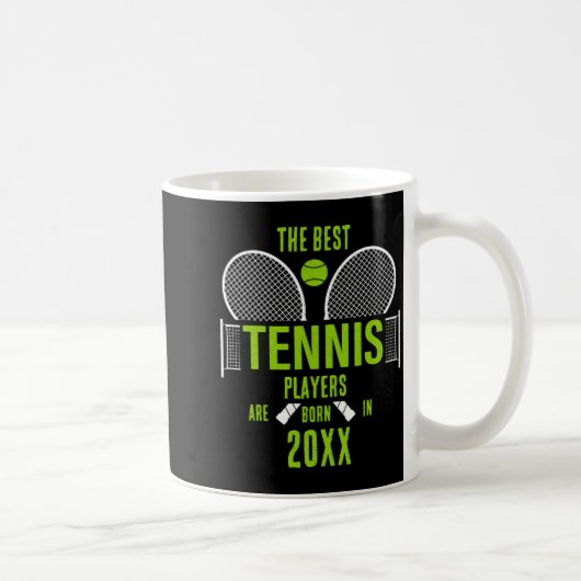 D Tennis Birth Year Name Birthday Kaffeetasse (Rechts)