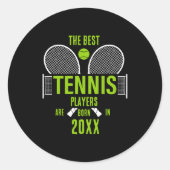 D Tennis Birth Year Name Birthday Runder Aufkleber (Vorderseite)