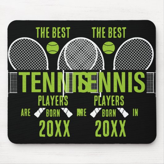 D Tennis Birth Year Name Birthday T Shirt Mousepad (Vorne)