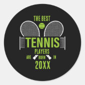D Tennis Birth Year Name Birthday T Shirt Runder Aufkleber (Vorderseite)