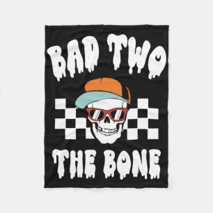 D Two Bone Funny 2. Geburtstag Halloween Skelett Fleecedecke