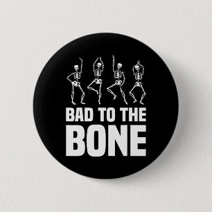 D zum Knochenskelett Funny Halloween Skelett Button