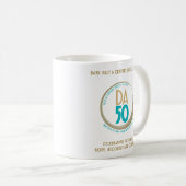 DA50 Worldwide Virtual Convention Mug in Gold/Teal Kaffeetasse (VorderseiteRechts)
