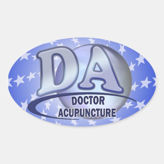 DA ACRONYM LOGO DOKTOR DER AKUPUNKTUR OVALER AUFKLEBER (Vorderseite)