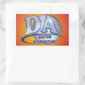 DA ACRONYM LOGO DOKTOR DER AKUPUNKTUR RECHTECKIGER AUFKLEBER (Tasche)