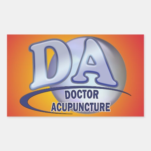 DA ACRONYM LOGO DOKTOR DER AKUPUNKTUR RECHTECKIGER AUFKLEBER (Vorderseite)