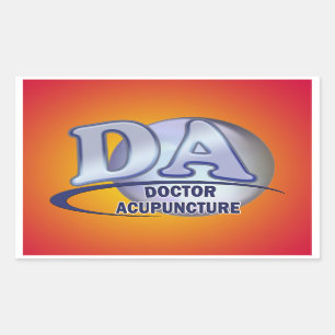 DA ACRONYM LOGO DOKTOR DER AKUPUNKTUR RECHTECKIGER AUFKLEBER