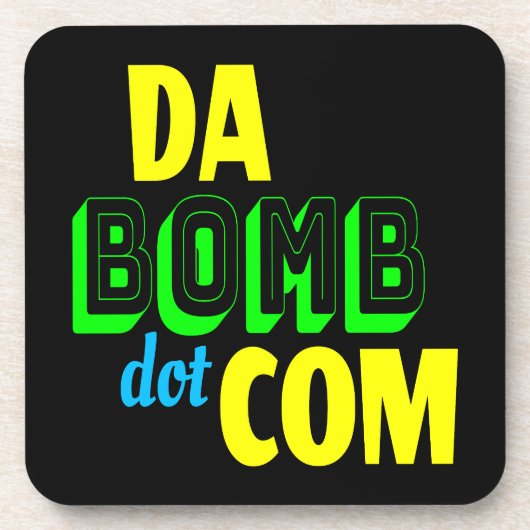Da Bomb dot com Novelty Funny Retro 90s Getränkeuntersetzer (Vorderseite)