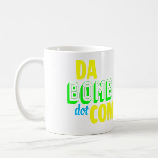Da Bomb dot com Novelty Funny Retro 90s Kaffeetasse (Links)