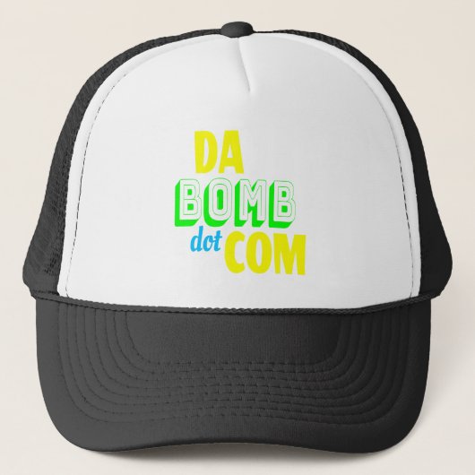 Da Bomb dot com Novelty Funny Retro 90s Truckerkappe (Vorderseite)